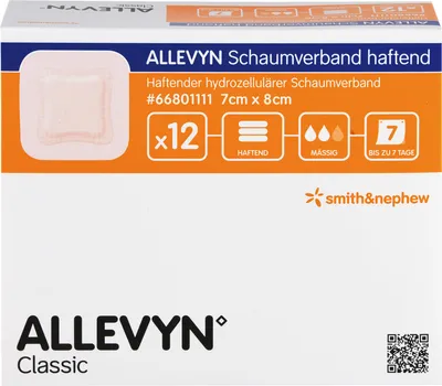 Image de ALLEVYN Pansement mousse adhérent 7x8cm, 12 pcs VER