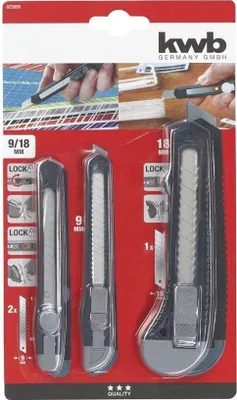Produktbild von kwb 025995 Hobby snap-off blade set, 3-piece, 9 mm + 18 mm 1 pc(s)
