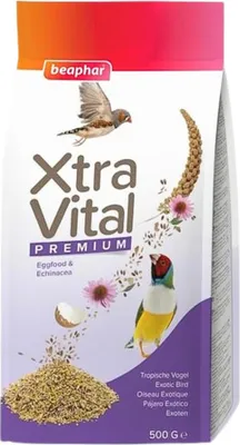 Produktbild von Xtra Vital Premiumfutter für exotische Vögel 500g - Gesundes Alleinfutter für TropenvögelXtra Vital exotische Tropenvögel Futter 500g - Premium Alleinfuttermittel für Zebrafinken und Amadinen