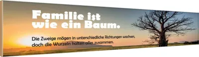 Produktbild von vianmo Holzschild 10x46 cm Familie ist wie Baum die Zweige Spruch Zitat