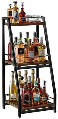 Produktbild von Weinregal stehend Flaschenregal Holz - 3 Ebenen - 38,5 x 34 x 80,2 cm - Weinschrank für Küche und Wohnzimmer