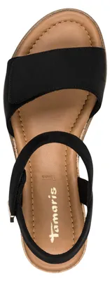 Produktbild von Tamaris Damen Sandale mit Klettverschluss und Keilabsatz 1-28118-44, Größe:39 EU, Farbe:Schwarz
