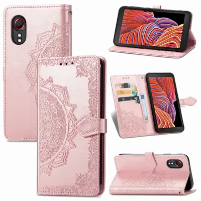 Imagen del producto de Funda para Samsung Galaxy Xcover 5 / 5s, tipo cartera, con protección de 360 grados, color rosa