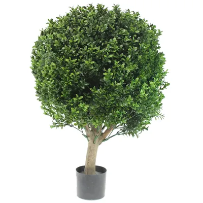 Produktbild von Buchskugel Buchsbaum Stamm Pflanze Bux Kugel Buxbaum Buchs künstlich H70cm D50cm