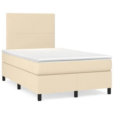 Produktbild von vidaXL Boxspringbett mit Matratze Creme 120x200 cm Stoff