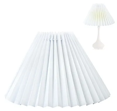 Stoff-Lampenschirm für Tischlampe, Weiß, 16 cm hoch, 23 cm Ø