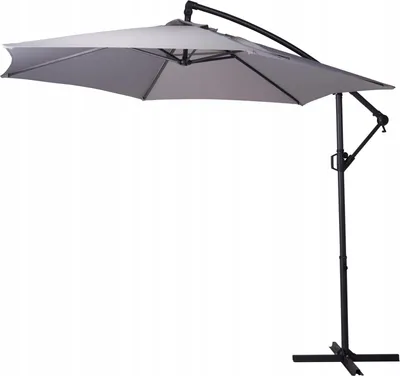 Produktbild von Ampelschirm 300 cm Hellgrau, Gartenschirm mit Kurbel, UV-Schutz, Seitenmast