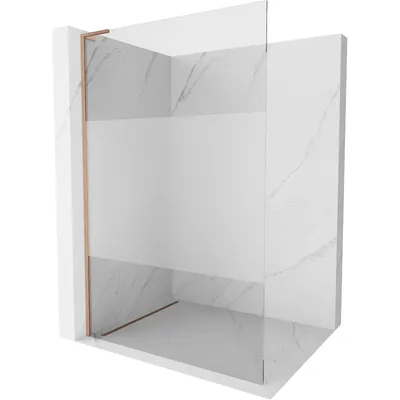 Obrázek produktu pro Mexen Kioto L sprchová stěna Walk-in 120 x 200 cm, transparentní/mléčné, kartáčovaný měď - 800-120-103-65-35