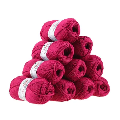Produktbild von 10 x 50g Strickgarn Terezka 100% Baumwolle Baumwollgarn Häkelgarn, Farbe:magenta