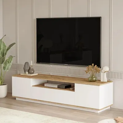Obrázok produktu pre Houseland Luka borovica Atlantic/biela TV stolík