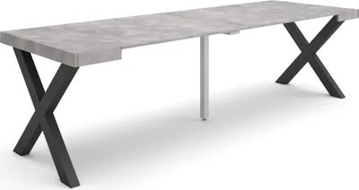 Immagine prodotto di TAPA Consolle allungabile, 262x90x73cm, Per 12 persone, Gambe in legno, Cemento