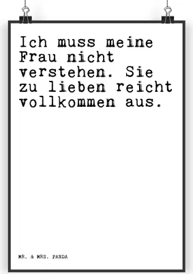Produktbild von Mr. & Mrs. Panda Bild Ich muss meine Frau... DIN A4 - Weiß - Geschenk, Mann, drucke, kunstdruck poster, Freundin, Sprüche, Wandbild, Freund, wanddeko, Plakat, Frau