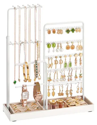 Produktbild von Schmuckständer – Präsentationsständer – Organizer – Samt – 10 x 30,6 x 30,9–47,5 cm