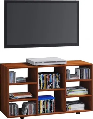 Image de Fetino table TV 8 tablettes noyerReproduction.