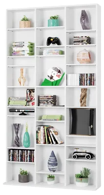 Image de Étagère à CD, 27 compartiments, étagères réglables en hauteur, design moderne