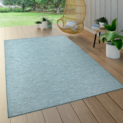 Produktbild von Outdoor Teppich Balkon Terrasse Grau Rosa Grün Pastellfarben Flachgewebe Grösse 60x100 cm
