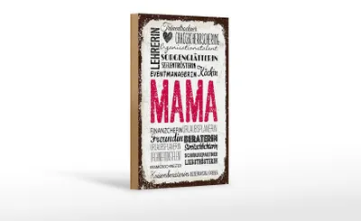Produktbild von Holzschild  Mama Lehrerin Freundin Köchin, 18 x 12 cm, Holzschilder Seelentrösterin