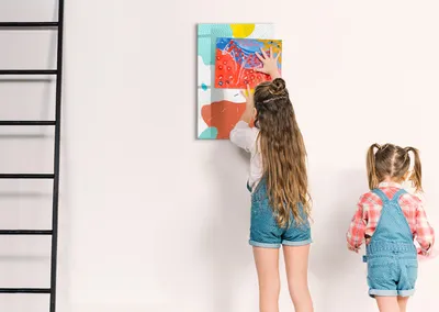 Produktbild von Magnetpinnwand Memoboard - Zubehörsatz - Schwarzer Marker + Schwamm + Magnete - 40 x 60 cm - Abstraktionskritzeleien
