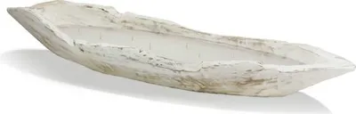 Produktbild von Teakschale Boot Weiß, Mehrdocht Kerze, Länge 70 cm
