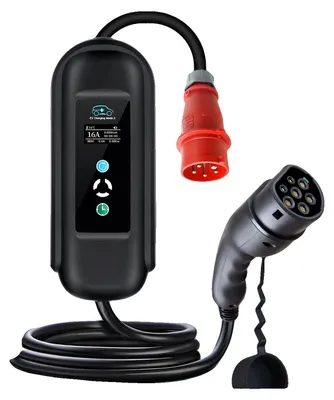 Obrázek produktu pro Přenosná nabíječka pro elektromobily, výstup 11 kW, nastavitelný proud, nabíječka pro elektromobily 11 kW, typ 2