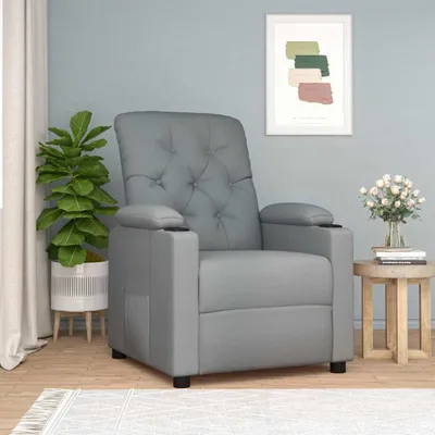 Image de vidaXL Fauteuil relax gris clair Tissu
