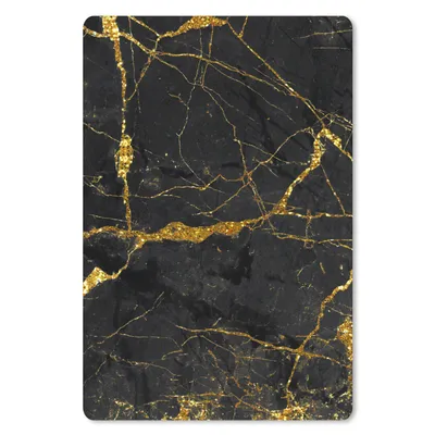 Obrázek produktu pro Podložka pod myš - Mramor - Zlatá - Černá - Mramorový vzhled - Luxe - Třpytky - 18x27cm - Podložka pod myš