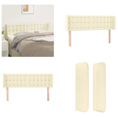 Produktbild von vidaXL Kopfteil mit Ohren Creme 147x16x78/88 cm Kunstleder - Kopfteil - Kopfteile - Bett-Kopfteil - Bettkopfteil