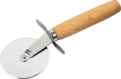 Produktbild von Pizzaschneider / mit Edelstahl-Schneiderad und stabilen Holzgriff