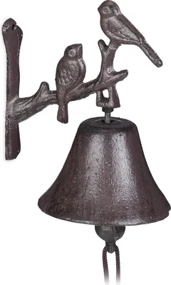 Moritz Türglocke Aus Gusseisen – Motiv Hahn/Huhn Mit Buntem Schwanz | Rustikale Wandglocke Für Garten, Haus & Terrasse