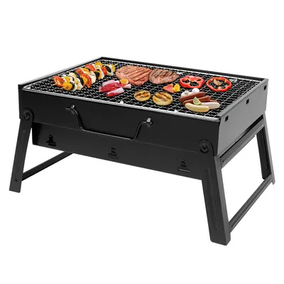Produktbild von Holzkohlegrills Grill BBQ Portable, Tischgrill Campinggrill Picknickgrill, Abnehmbare BBQ Grills Klappgrill Minigrill für Outdoor Terrasse Camping