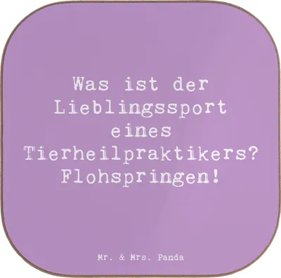 Produktbild von Mr. & Mrs. Panda Holzuntersetzer Spruch Tierheilpraktiker Humor - Lavendeltraum - Geschenk, gläseruntersetzer, Coaster, Beruf, Getränkeuntersetzer, Wortspiel, Witz