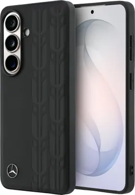 Produktbild von Handyhülle für Galaxy S26 Ultra, Mercedes-Benz Leather Laurel Leaves Stripes mit MagSafe, Schwarz mit sportlich-elegantem Muster