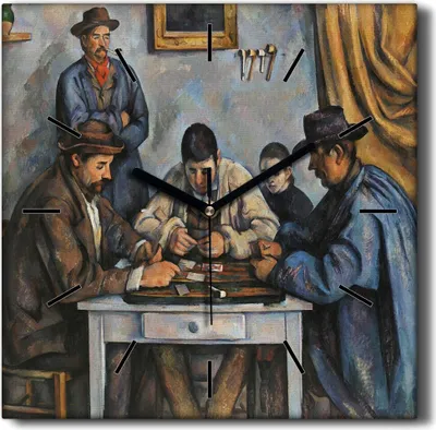 Produktbild von Coloray Hodiny Unikátní 30x30 cm  Tiché hodiny Pro obývací pokoj a kuchyň Nástěnné hodiny Plátno Černé ručičky hodin - Karta Hands Player -Black Hands
