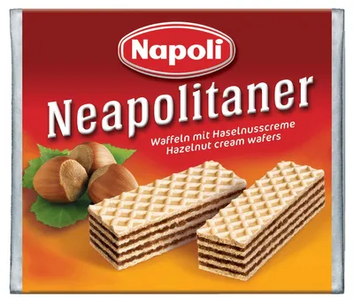 Zdjęcie produktu dla Neapolitańskie chrupiące wafle z kremem z orzechów laskowych 65g