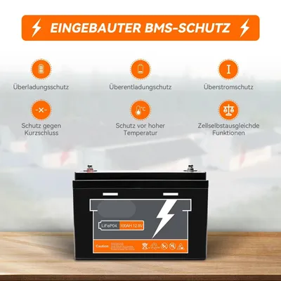 Obrázok produktu pre 12V 100Ah LiFePO4 batéria – batéria pre karavany – batéria pre lode – batéria pre solárne systémy – lítiová batéria