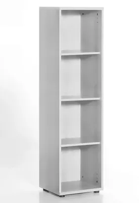 Standregal, 3 Böden, schmal, 147 cm, weiß, Holzwerkstoff