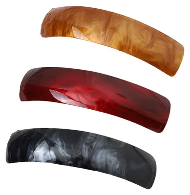 Produktbild von Automatische Haarspangen, 3 klassische Retro-Haarspangen, französische Haarspangen, Acryl-Haarspangen für Frauen mit feinem, mitteldickem und dickem Haar.