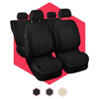 Produktbild von Autositzbezüge Universal Schonbezüge Sitzauflage PKW Auto Set Kunstleder Schwarz