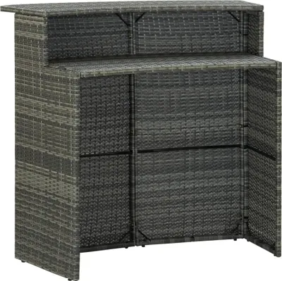 Produktbild von vidaXL Garten-Bartisch Grau 120x55x110 cm Poly Rattan