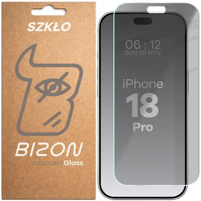 Produktbild von Gehärtetes Glas mit Privatschutzfilter für iPhone 18 Pro, Bizon Glass Clear Shadow, getönt
