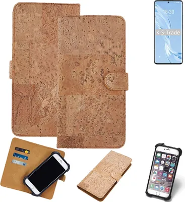 Produktbild von K-S-Trade Hülle kompatibel mit Meizu 18 Pro  Kork Handyhülle Cover  Schutzhülle TPU Case Bumper in Hellbraun, (1x)