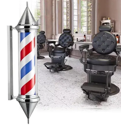 Obrázek produktu pro Stropní sloupková lampa LED barber, barberský znak reklama salon 129,5 cm