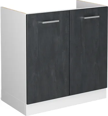 Produktbild von Spülenunterschrank Vicco R-Line Schwarz Beton 80 cm ohne Arbeitsplatte, Model 47622