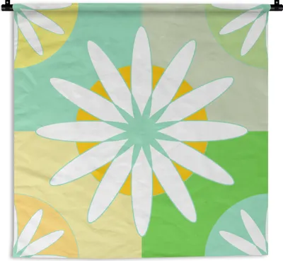 Produktbild von MuchoWow® Wandteppich Wandbehang Blumen - Sommer - Muster 60x60 cm Tapisserie Dekoration Wandtuch - Dekorationen - Wand Decke
