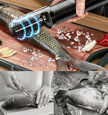 Produktbild von Elektrischer Fischschuppenentferner, vollautomatisch, mit Schutzvorrichtung, für kleine und große Fische, Fischverarbeitung und Küche