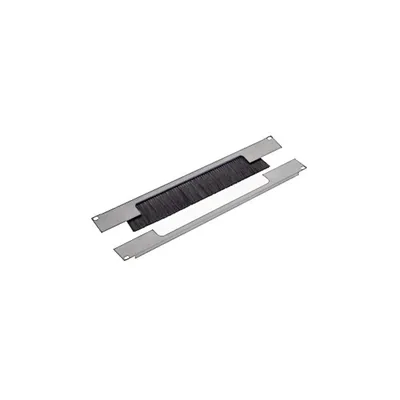 Produktbild von 19" Kabeldurchführungsplatte 2HE mit Bürste, horizontal geteilt