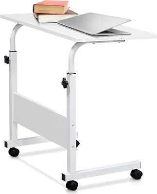 Produktbild von Höhenverstellbarer Schreibtisch – mit Rollen für einfache Mobilität – Idealer Stehtisch und kleiner Computertisch für Ihren Arbeitsplatz (weiß)