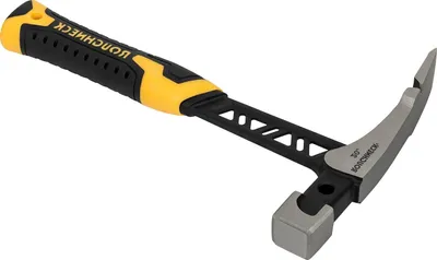 Productafbeelding van Steenhouwershamer - Metselhamer - Metselwerk Verwerken - V-Shock anti-vibratie - 567 gram - Zwart-geel