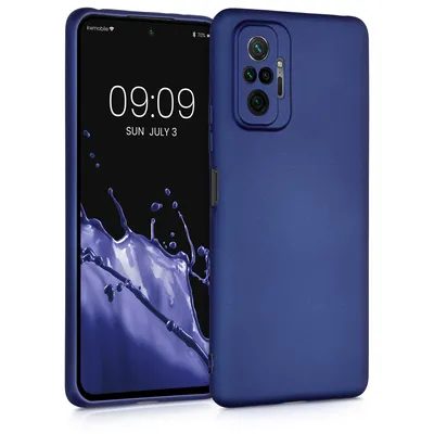 Produktbild von kwmobile Case kompatibel mit Xiaomi Redmi Note 10 Pro Hülle - Schutzhülle aus Silikon metallisch schimmernd - Handyhülle Metallic Blau