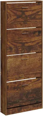 Produktbild von vidaXL Schuhschrank Räuchereiche 59x17x150 cm Holzwerkstoff